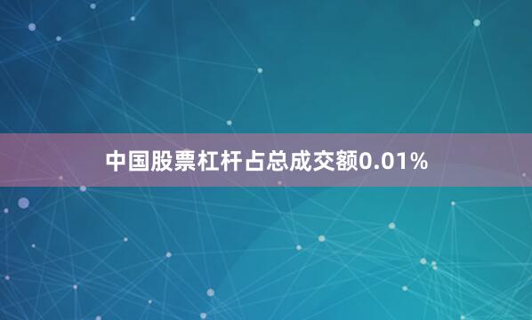 中国股票杠杆占总成交额0.01%